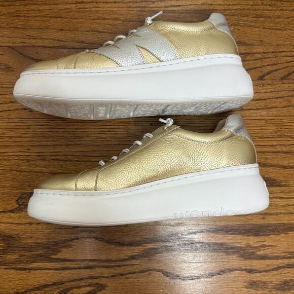 Wonders Zurich Gold A-2650 Leather Women's Platform Sneakers Size 41 US 10 - Picture 11 of 11